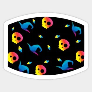 Rainbow Skull Halloween Sticker